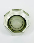 1950s SMOKY GREY MURANO MANDRUZZATO SOMMERSO FACETED GLASS HEXAGON BOWL