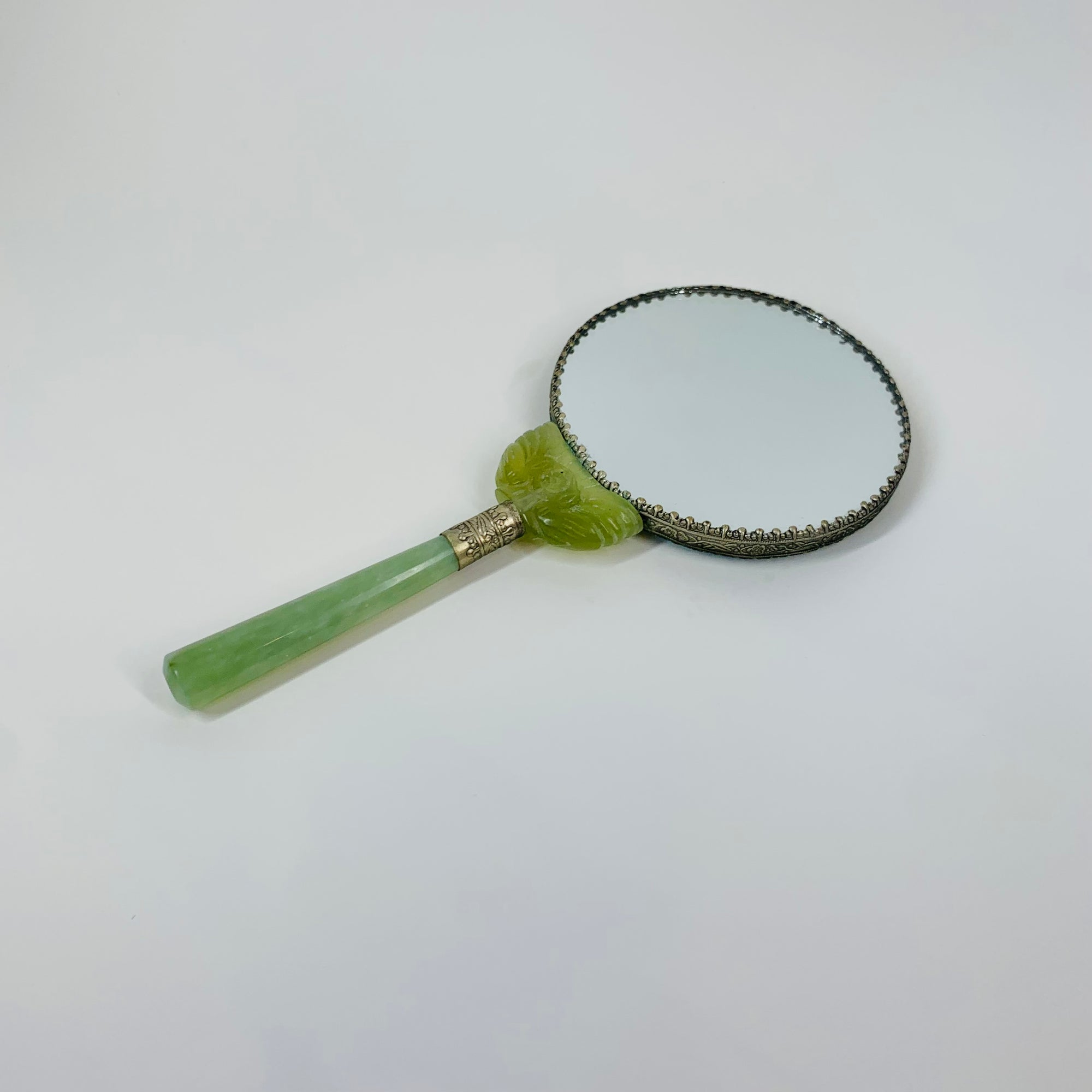 ANTIQUE JADE HAND MIRROR
