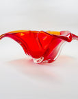 1970s JAPANESE RED ORANGE OMBRE GLASS BOWL