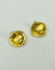 1996 CHANEL CC LOGO FILIGREE RIBBONS BUTTON CLIP ON EARRINGS