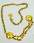 1990s CHANEL MATELASSE GOLD PLATED CC LOGO BELT