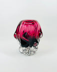1970s JAPANESE HINERI PINK TEAL BLUE SOMMERSO GLASS BULBOUS VASE