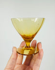 1950s AMBER SHORT STEM MINI COCKTAIL/LIQUEUR GLASSES