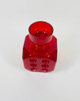 1950s RED Cube GLASS VASE BY ERKKITAPIO SIROINEN FOR RIIHIMÄEN LASI FINLAND