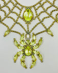 ART DECO STYLE URANIUM GLASS SPIDER NECKLACE