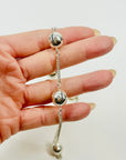 1990s CHANEL SILVER INFINITY BALL CHAIN NECKLACE