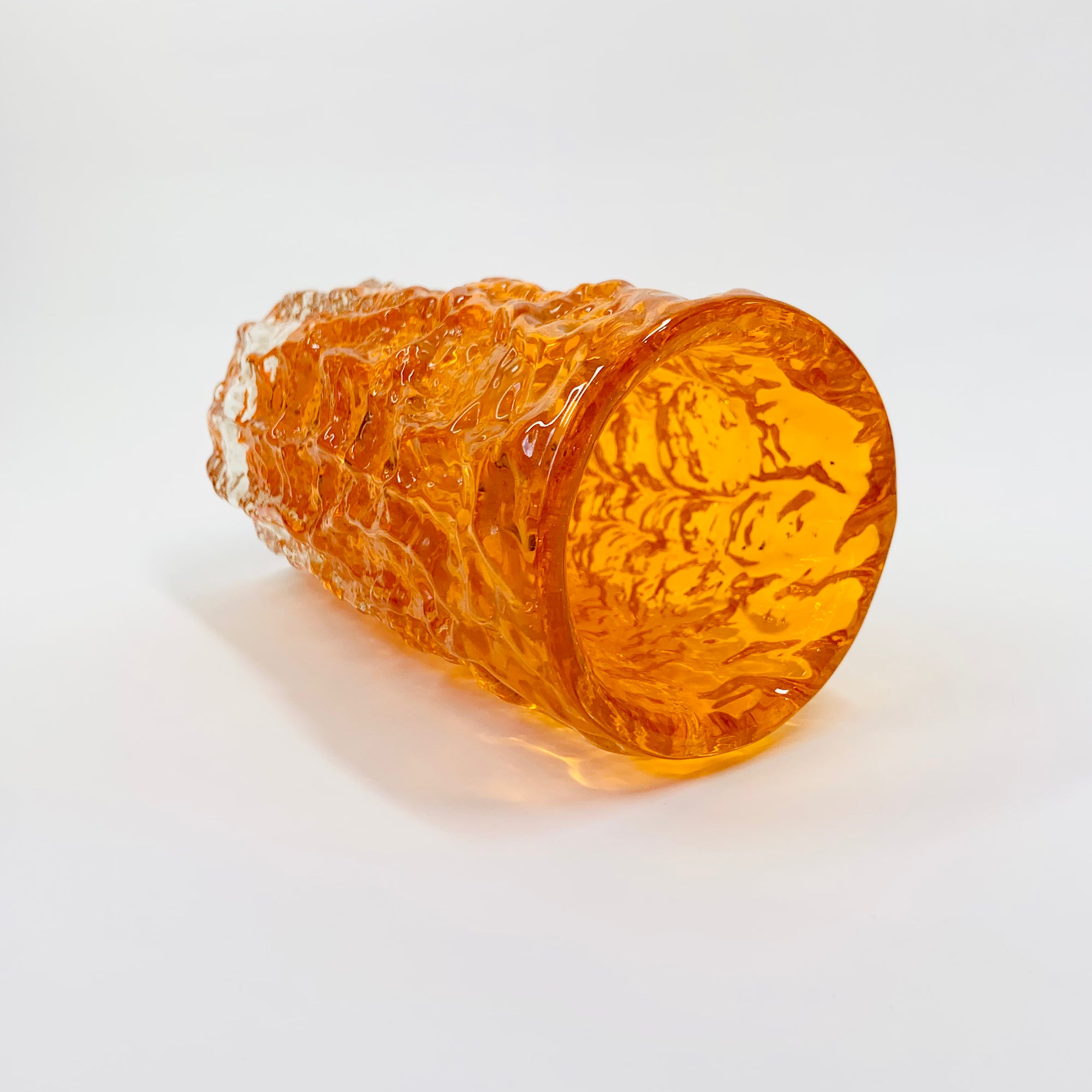 WHITEFRIARS ORANGE BARK GLASS VASE