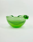 1950s ITALIAN MURANO GREEN LATTICINO SOMMERSO TREFOIL GLASS ASHTRAY
