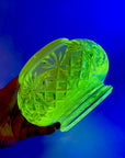 URANIUM GLASS ROSE BOWL/VASE