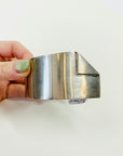 SIGNED 1960s STERLING SILVER ORIGAMI BANGLE BY PORTUGESE MASTER B. FERNANDES