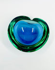 1950s GREEN BLUE MURANO URANIUM SOMMERSO GLASS BOWL/ASHTRAY