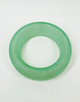LARGE ANTIQUE GREEN DEPRESSION URANIUM GLASS ROUND FLOWER FROG