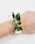 SIGNED 1974 STERLING SILVER NEPHRITE BANGLE BY FINNISH MASTER TAISTO PALONEN