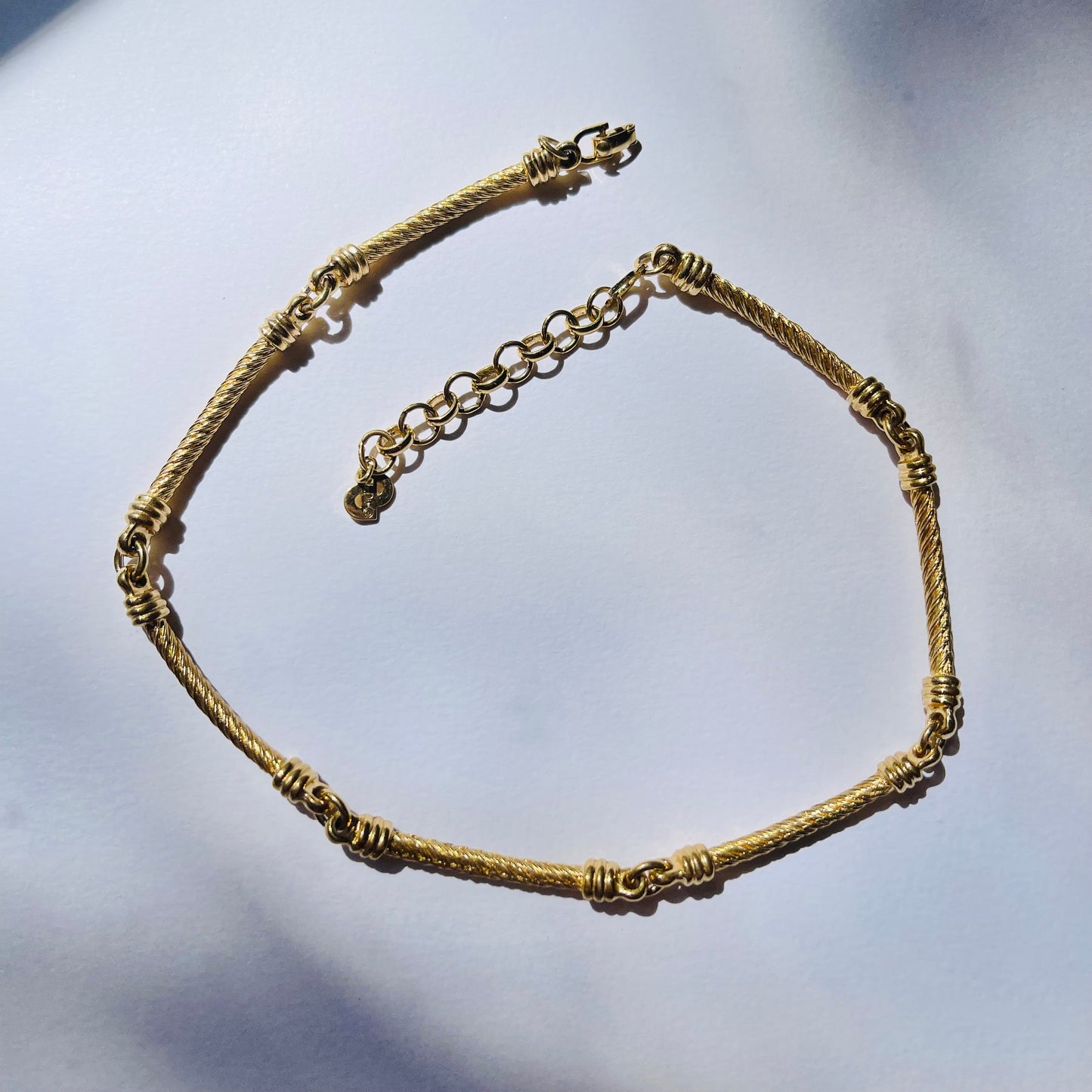 1980s CHRISTIAN DIOR T-BAR LINKS NECKLACE