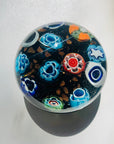 BLUE MILLEFIORI PAPERWEIGHT