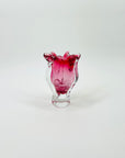 ANTIQUE MURANO PINK SOMMERSO GLASS MINIATURE VASE