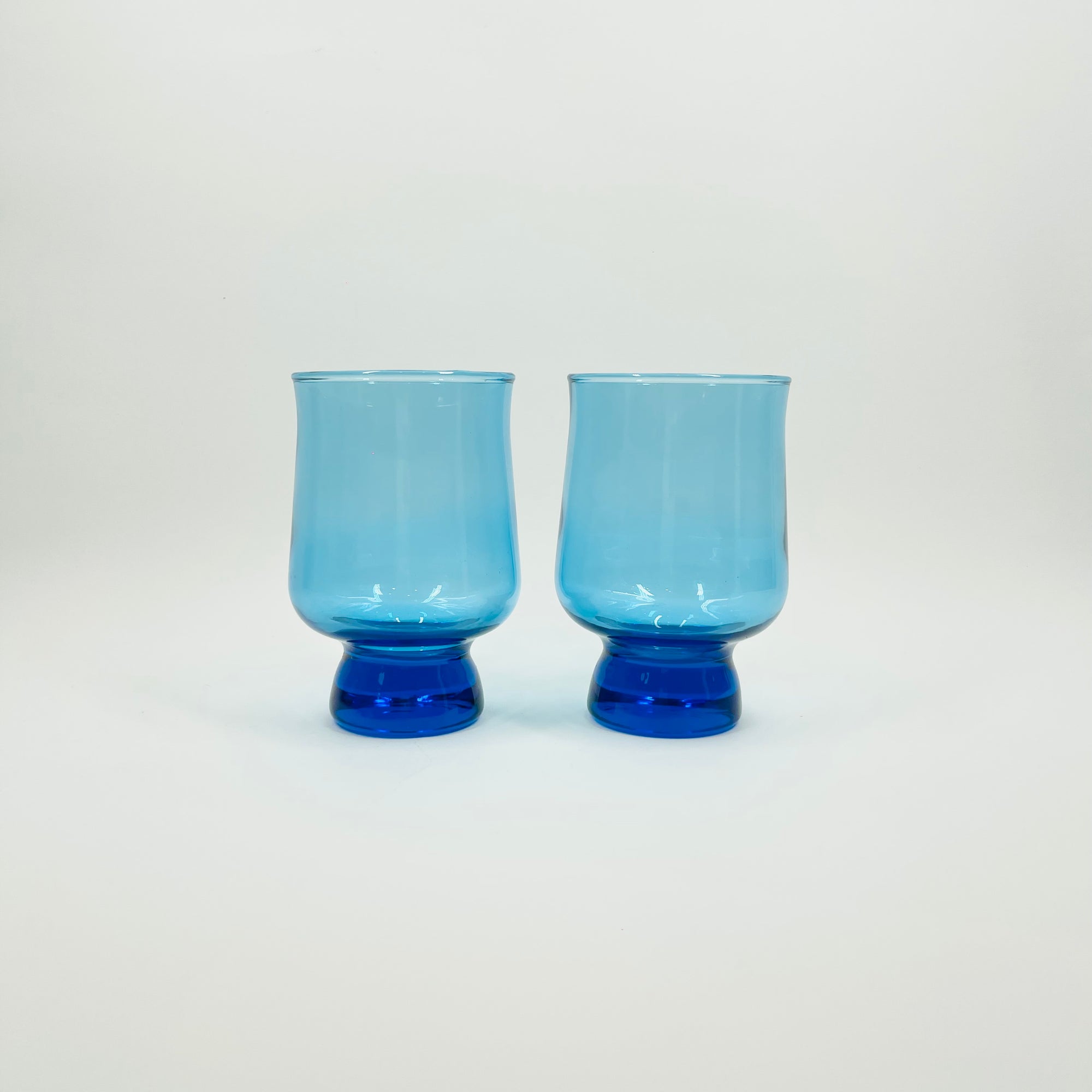 1950s POLISH TURQUOISE BLUE GLASS PAPERWEIGHT GLASSES