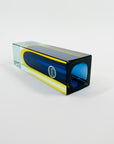 1950s COBALT BLUE YELLOW MURANO SOMMERSO GLASS BLOCK POSY VASE