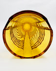 ANTIQUE ART DECO AMBER PRESSED GLASS VASE