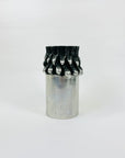 MCM WEST GERMAN BRUTALIST STAINLESS STEEL CYLINDER VASE