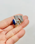 1960s FINNISH BRUTALIST SILVER RING WITH LAPIS LAZULI