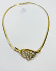 1970s CHEVRON DIAMANTE PENDANT NECKLACE