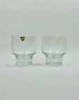 1970s ORREFORS HAND CRAFTED FOOTED GLASS TUMBLERS