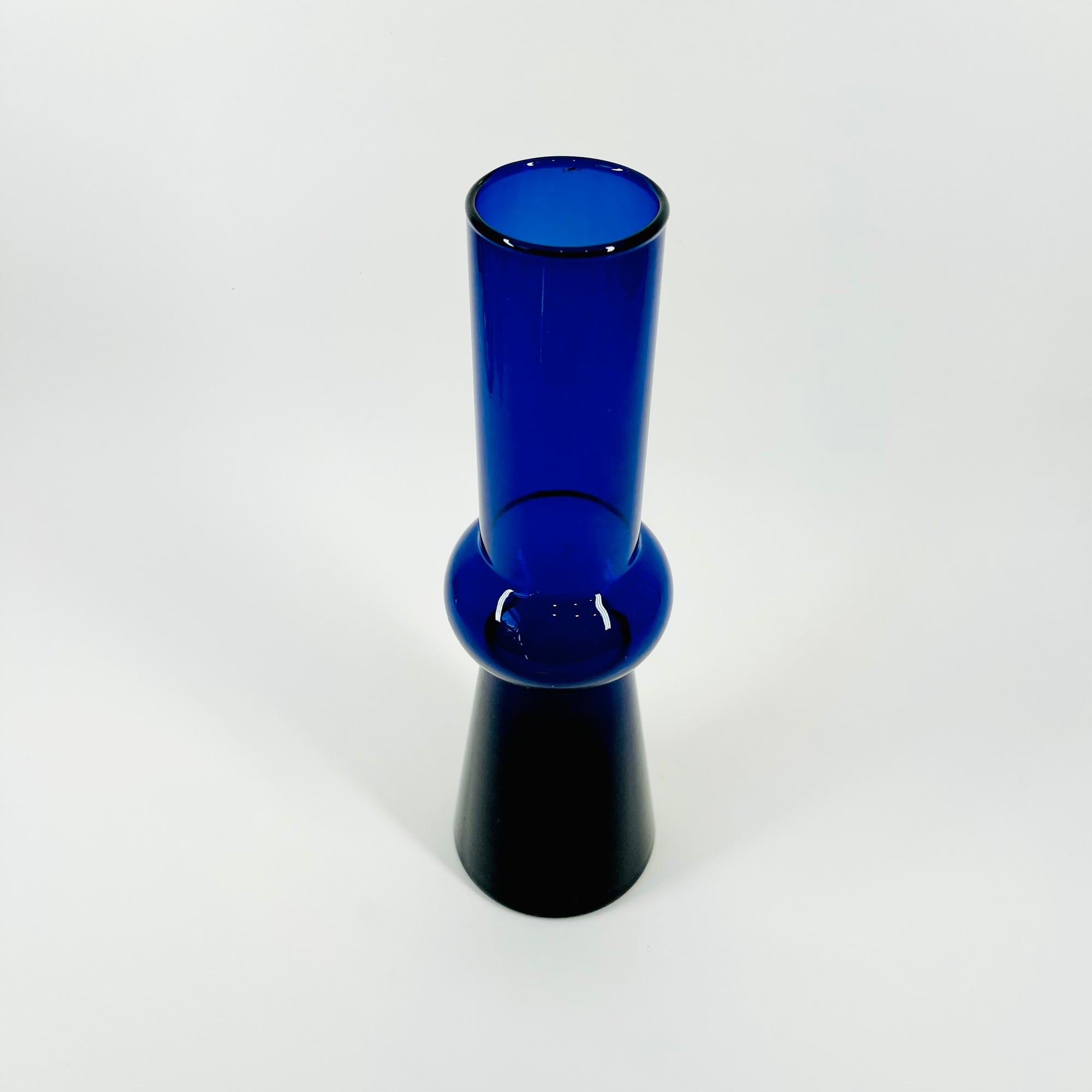 1960s HOLMEGAARD COBALT BLUE GLASS SPACE AGE VASE