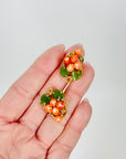 1950s CORAL ROSES & JADE LEAVES NECKLACE SUITE