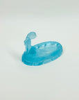 ART DECO BLUE URANIUM GLASS BATHING NUDE PIN DISH/ASHTRAY