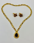 80s BARCS BOLD PEAR DROP NECKLACE SUITE