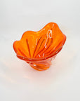 1970s JAPANESE MANDARIN/ORANGE SOMMERSO GLASS TWIST VASE/BOWL