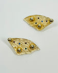 1950s OLENA ROSE GOLD PLATED TUTTI FRUITTI BUTTERFLY CLIP ON EARRINGS