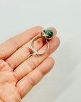 ANTIQUE SILVER RING WITH ELABORATE JADE BEAD