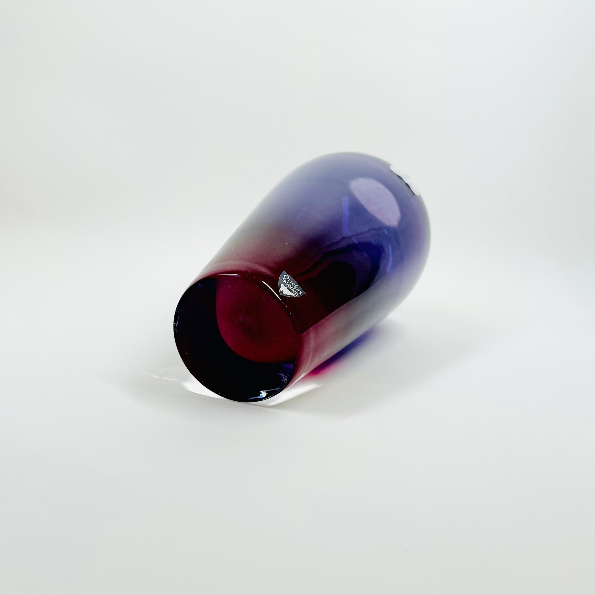 1990s HAZE PURPLE PINK SOMMERSO GLASS VASE BY ERICA LAGERBIELKE FOR KOSTA BODA