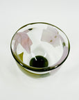 1980s SWEDISH GREEN PINK ART GLASS BOWL BY MONICA BACKSTROM FOR KOSTA BODA