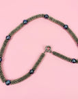 SILVER CLUSTER BLACK PEARL NECKLACE