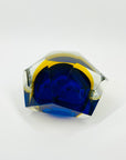 1950s FACETED MURANO COBALT BLUE GOLD GEODE BOWL