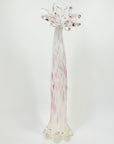 1980s CZECH PINK SPATTER GLASS FLOWER SHAPED VASE