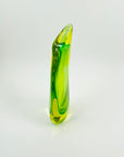 1960s MURANO LIME GREEN SOMMERSO GLASS SWUNG VASE