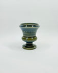 1950s IRISH WADE BLUE GLAZE POTTERY MINI FOOTED VASE