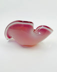 1950s MURANO PINK CASED WHITE OPALINE PINCHED BOWL/ASTRAY