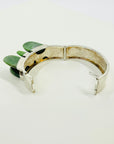 SIGNED 1974 STERLING SILVER NEPHRITE BANGLE BY FINNISH MASTER TAISTO PALONEN