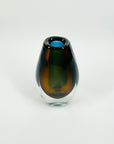 1950s HARLEQUIN SOMMERSO GLASS POSY VASE BY VICKE LINDSTRAND FOR KOSTA BODA