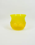1960s YELLOW OPALESCENT GLASS BOWL/POSY VASE BY ERIK HOGLUND FOR BODA