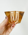 1970s JAPANESE PINK CUT CRYSTAL CANDLE HOLDER