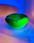 1940s GREEN MURANO URANIUM SOMMERSO GLASS BOWL/ASHTRAY