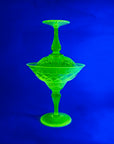 ANTIQUE URANIUM GLASS COMPORT