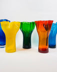 MIDCENTURY SIGNED FINNISH GLASS HANDKERCHIEF POIMU VASE BY INKERI TOIKKA FOR NUUTAJARVI NOTSJO