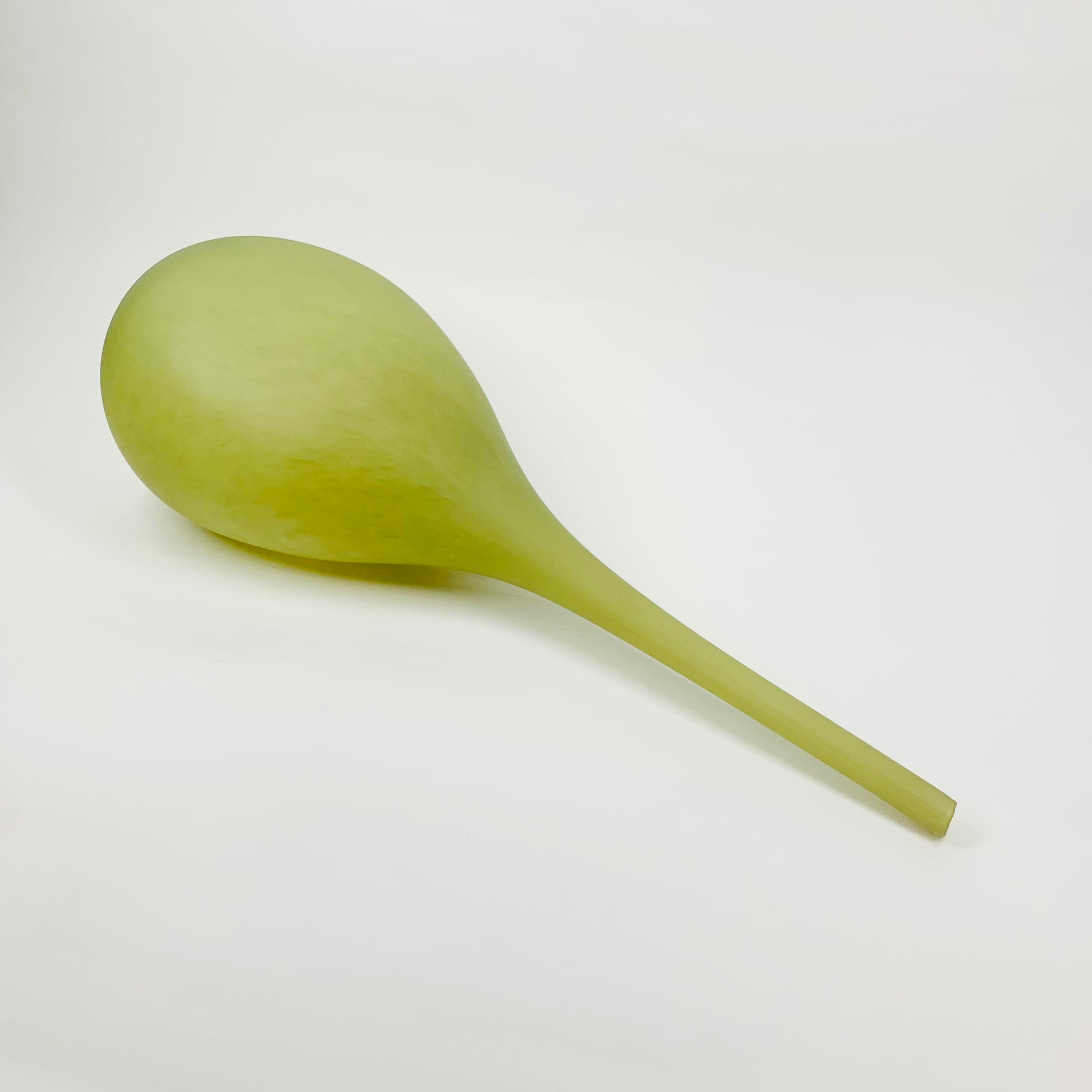 LIME GREEN SATIN GLASS BOTTLE VASE
